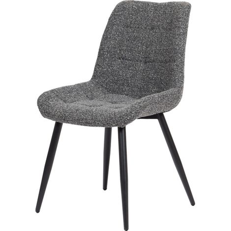 Amadeus - Chaise de salle à manger en velours gris foncé et métal Cristo (lot de 4) (1/4)