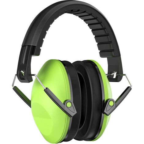 Casque Anti Bruit Enfant Pliable, Casque Anti-Bruit Réglables, Casque Antibruit avec Bandeau Rembourré, Casques Antibruit pour Enfants pour La Batterie, l'Apprentissage, Feux d'Artifice(Vert) (1/5)