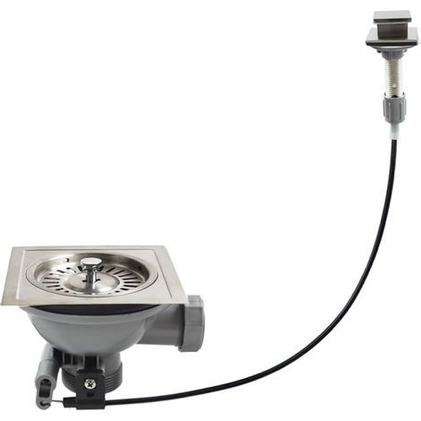 Kit de vidage carré pour évier de cuisine ancien avec contrôleur XK143C005-U (1/5)