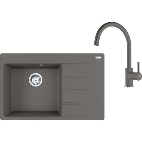 Franke Sets - Küchenset G272ŠK, Fragranitspüle CNG 611-78 TL/2 und Armatur FC 6018.084, steingrau 114.0700.780