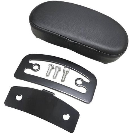Schwarzes 6" Flatlander Mini-Sissybar-Rückenlehnenpolster für Harley, alle Modelle mit kurzem Sissybar-Mittelteil bis zu 2-3/4" (1/5)