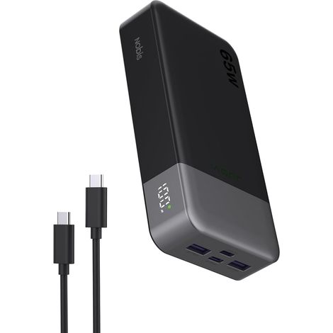 Batterie Externe 65W 20 000 mAh Charge Rapide PD QC USB-C 2 USB-C entrée/sortie et 2 USB-A, écran digital, compatible ordinateur portable, téléphone, tablette, écouteurs (1/5)