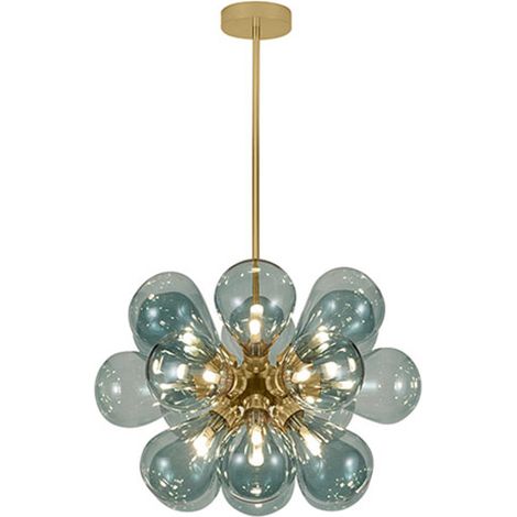 Deckenlampe mit Kristallkugeln - Pendelleuchte - Jacobella Blue