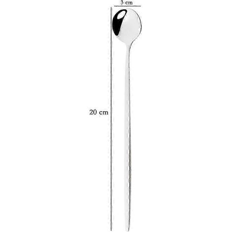 Ensemble de 4 cuillères à glace, dessert et thé en acier inoxydable à long manche (20 cm), cuillères à café colorées, couverts de table, ustensiles de cuisine RESsilver (1/5)