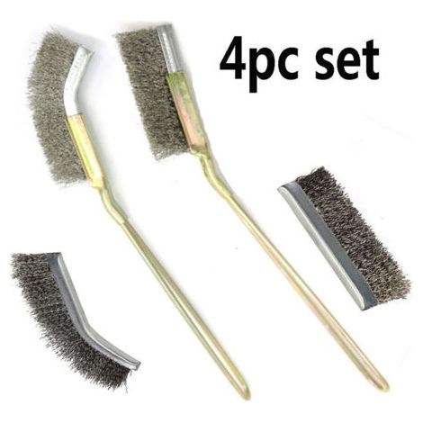 Mini Brosses Métalliques,Inoxydable Brosses Métalliques Set Poignée Courbée Droite Nettoyage Accessoires (1/5)