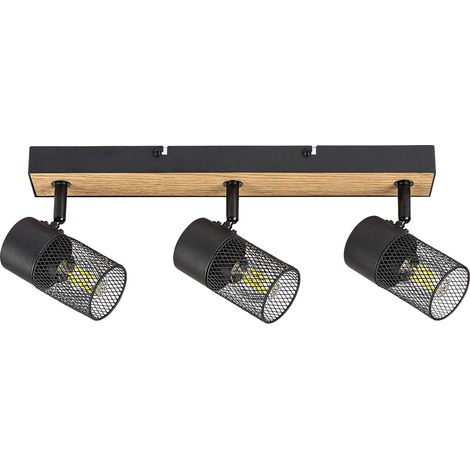 Spot Light Metta E14 3x Max.40 W Metal/Wood Oak, nero B: 41 cm H: 15 cm Ø6 cm Dimmabile (1/5)