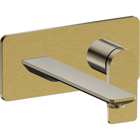 Façade mitigeur lavabo encastré bec de 225 mm or brosse - CRISTINA ONDYNA BA25896P