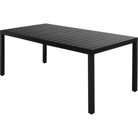 Table de jardin WPC et pieds métal noir Etrino 185cm (1/2)