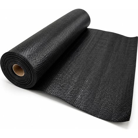 Toile de Paillage Tissée Noire, 100 g/m², 2 m x 20 m, Géotextile Perméable Anti Mauvaises Herbes, Résistant aux UV, pour Jardin et Allées (1/5)