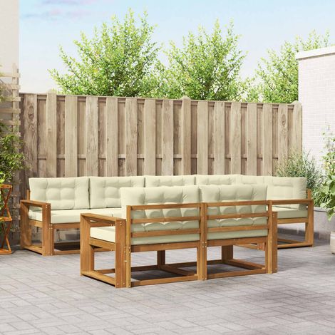 Teenpull – Outdoor-Sofagarnitur 8 Stk. Natur und Creme (1/5)