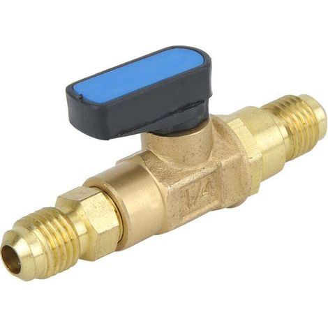 Adaptateur de raccord de vanne de régulation de réfrigérant pour climatisation et réfrigérateur 1/4 SAE, vanne à bille en fluor