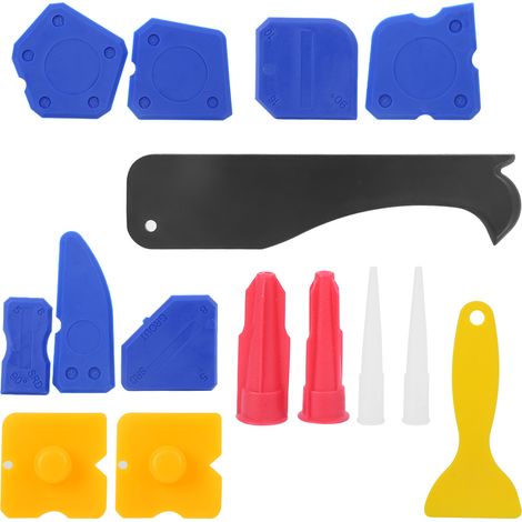 Ensemble de 15 outils pour mastic silicone : grattoir, spatule et nettoyeur de vitres à main