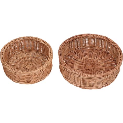 2 Pièces Panier à Pain en Rotin Naturel Tressé Main, pour Stockage Fruits Légumes Cuisine Salle à Manger Restaurant (1/5)