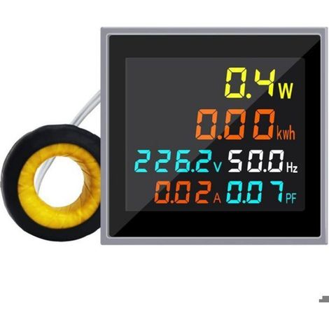 Compteur D Énergie CA - 1 Phase - 110 V 220 V 100 A - Affichage LCD HD - Voltmètre Ampèremètre Wattmètre - Facteur De Puissance - Fréquence - 1 Pièce (1/4)