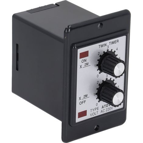 Relais de minuterie double de 12m, bobine de cuivre Anti-interférence, temporisation de Contact en argent, AC220V (1/5)
