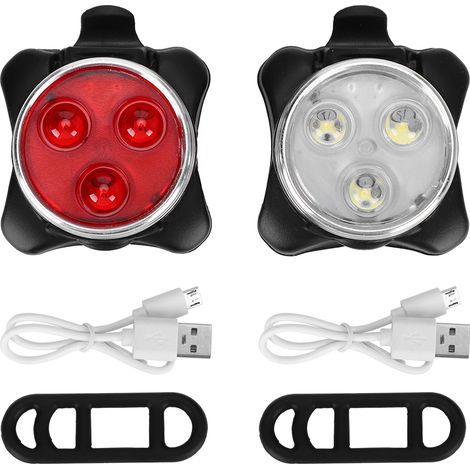 Paar wiederaufladbare, wasserdichte LED-Fahrradrücklichter für Nachtfahrten (1/5)
