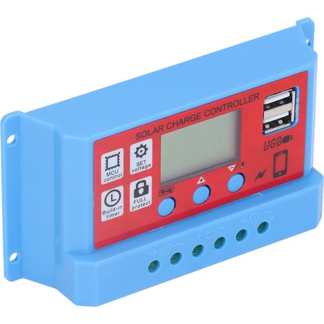 12V/24V 30A Solarladeregler, 3-stufiger PWM-Regler mit LCD-Bildschirm, Photovoltaik-Ladegerät für Solarmodule, robustes Gehäuse. (1/5)