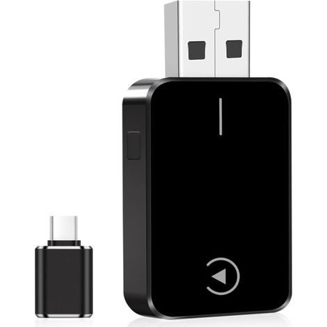 2-in-1 Wireless CarPlay Adapter, Plug and Play, for Cars with CarPlay and Android Auto, Compatible with iPhone iOS 10+ and Android 11+ (1/4)