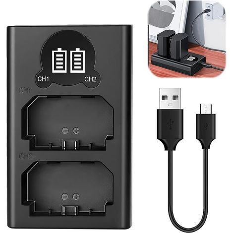 Chargeur Batterie NP-FZ100 Rapide avec Double Emplacement et Écran LCD, Chargeur USB C et Micro USB Compatible avec Sony Alpha A7 III, A7R III, A9, A6600, A7R IV, A9 II, FX30, A6700 (1/5)