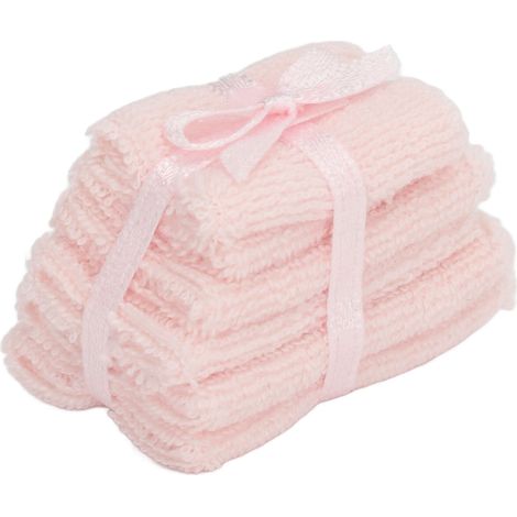 Lot de 12 serviettes miniatures roses 1:12 pour salle de bain de poupée, accessoires de décoration meubles miniature pile (1/5)