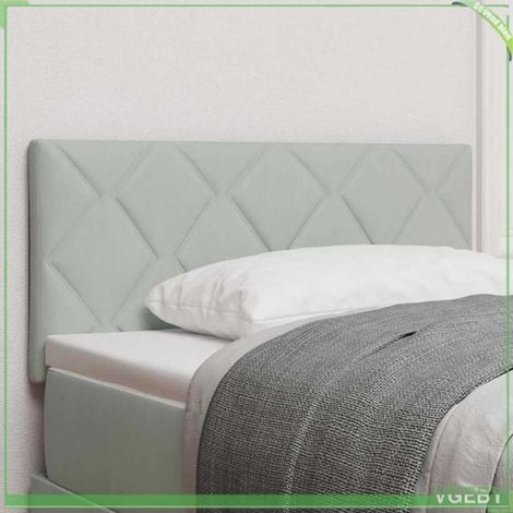 Tête de lit - FAF7291712456756 - Velours gris clair - LED intégrée - Hauteur réglable 78–88 cm (1/5)