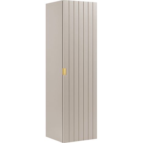 Meuble colonne suspendu de salle de bain HARMO 31 x 110 cm Façade rainuré cachemire semi-mat (1/5)