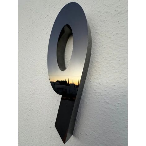 Numéro résidentiel, Acier inoxydable Monaco 20 cm 3d A