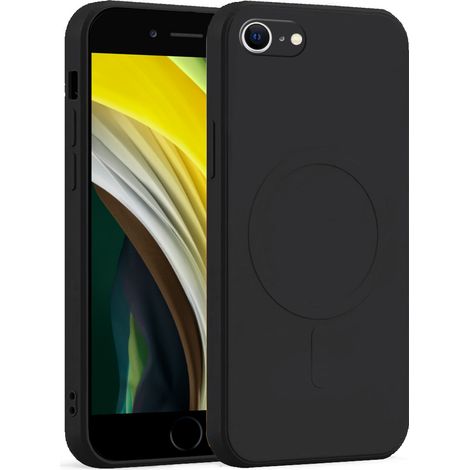 Silikon-Magnet-Schutzhüllen-Set für iPhone 7/8/SE 2020/SE 2022, Schwarz + Glas (1/5)
