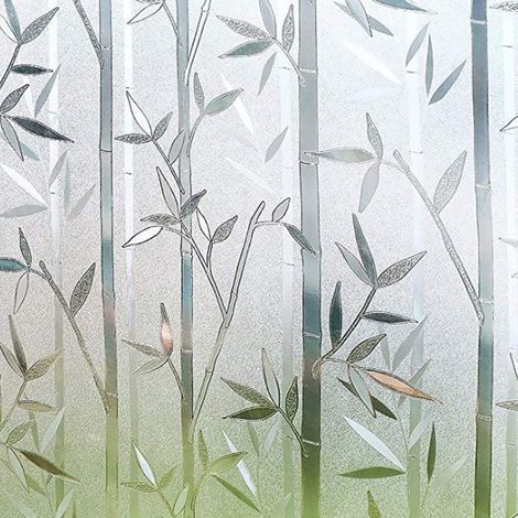 GENERIC-Film Intimité pour Vitre Statique Décoratif Film Adhésif Fenêtre Vitrage Autocollant Motif bambou 60 cm × 100 cm (1/5)
