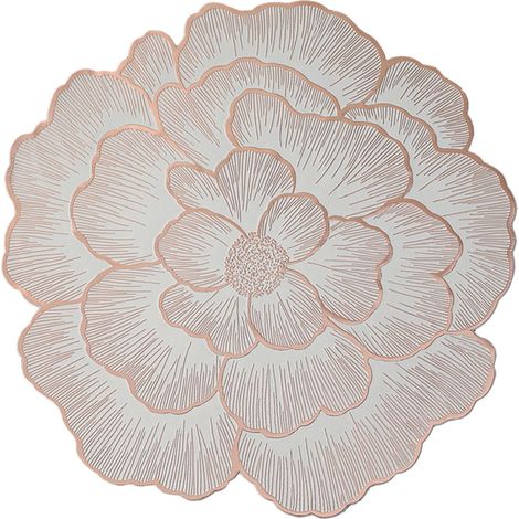 Placemat Ronde - Vinyle Métallique - Découpe Fleur de Rose - Pour Décoration de Table à Manger - Mariage Fêtes - Lot de 4 (1/5)