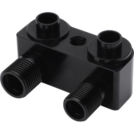 Kit adaptateur noir en alliage d'aluminium 6061-T6 usiné, coudé à 90° pour compresseur de climatisation Ford LSX LS1 (1/5)