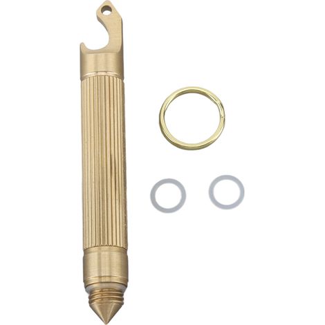 Couteau Pliant Multifonction avec Ouvre-Bouteille et Porte-Clés en Laiton, Outil Portable en Acier Inoxydable Mini (1/5)