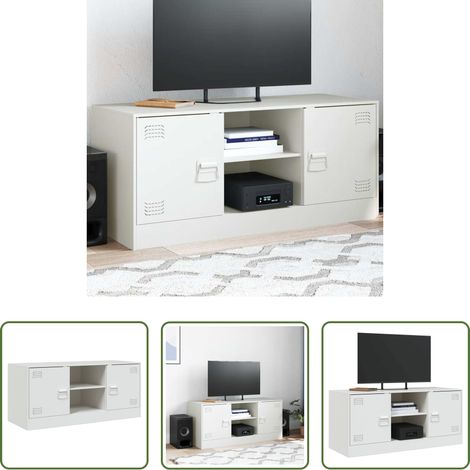 vidaXL Stahl-Schrank - TV-Schrank Weiß 99x39x44 cm Stahl (1/5)