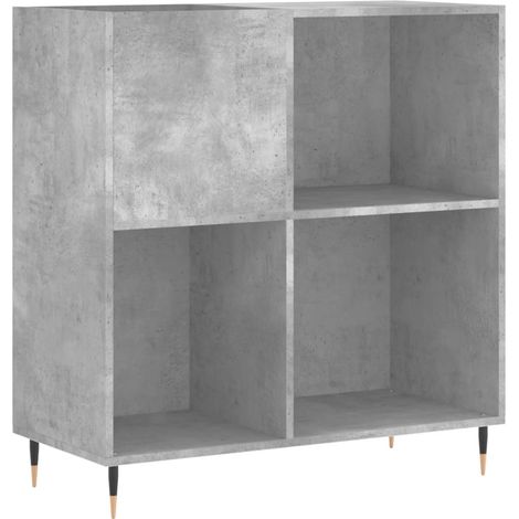 Armoire à disques - Meuble disques de rangement gris béton 84,5x38x89 cm bois d'ingénierie fr225 - Maison La Vie