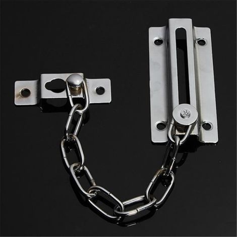 Acier Entrebâilleur Chaîne de Sécurité Porte Maison Serrure Verrouillage Fermeture 4 Vis (1/4)
