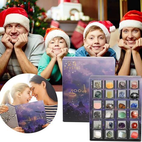 Décoration de Noël,Calendrier de l'Avent de Noël Blind Boxes : Décorations Blind Box pour enfants pour le compte à rebours des 24 jours avant Noël (Pierre) (1/4)