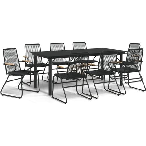 Maison Exclusive - Set da Pranzo da Giardino 9 pz Nero in Rattan PVC (1/5)