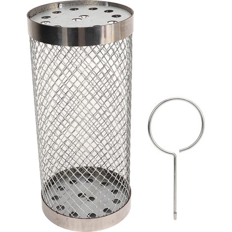 Panier à griller roulant en acier inoxydable, en treillis métallique cylindrique, outil de barbecue portable pour le camping, petit format.-AquaForge (1/5)