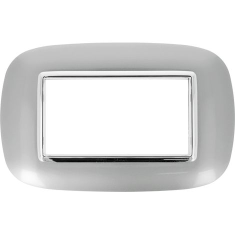 Placca Oval Evolution 504 4M Cromo Lucido Compatibile con Bticino Axolute (1/3)