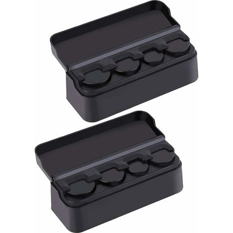 Lot de 2 Monnayeur Noir Boîte de Rangement de Porte-Monnaie de Voiture Monnaie Coin Organizer Porte Monnaie Euro Monnayeur avec couvercle Porte-Monnaie Euro de Poche pour Voiture Sac à Main Portable. (1/5)