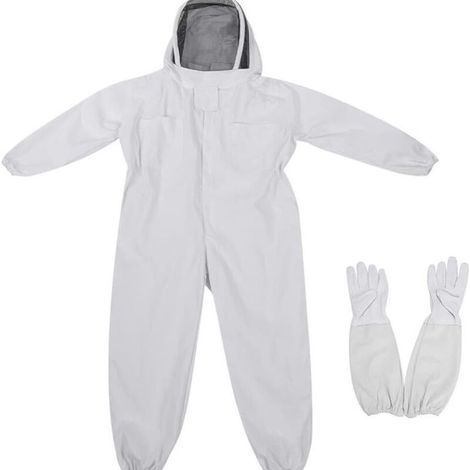 Combinaison de protection d'apiculture en coton Vêtements d'apiculture Masque Chapeau Vêtements Veste Combinaison de protection d'apiculture Équipement d'apiculture Équipement d'apiculture, Taille L (1/4)
