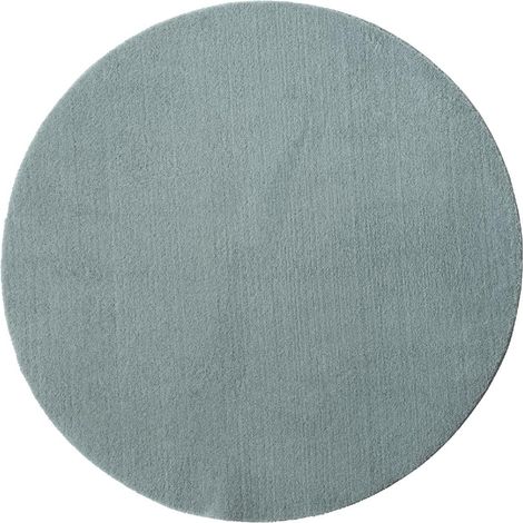 FLOORNOVO Hochflor Teppich rund einfarbig - Ø 120 cm - Besonders Weicher Teppich Wohnzimmer & Badezimmerteppich - Pflegeleicht - vielseitig einsetzbar im Innenbereich (1/2)