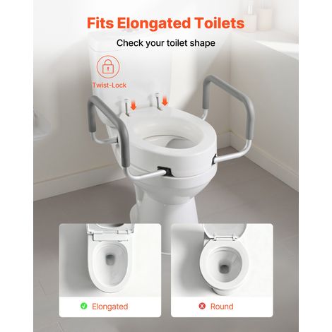 Rehausseur de Toilette avec Accoudoirs Réhausse WC Capacité de (1/5)