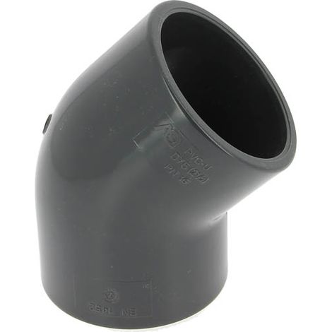 Coude PVC pression femelle-femelle 45° Ø75