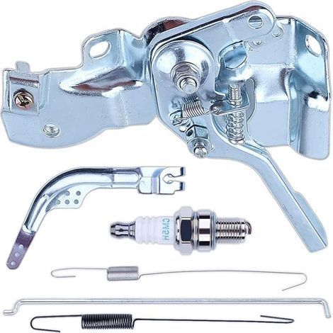 Ensemble Manette pour Moteur Honda GX160 GX200 GX140 168F 5.5/6.5HP, Manette Gaz + Bras Régulateur + Tige Régulateur + Régulateur Printemps + Printemps + Bougie Allumage 6 in 1 (1/5)