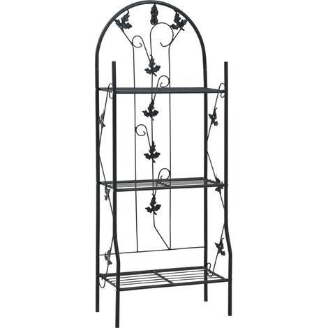 vidaXL 3-Layer Plant Rack Black 52x28x128 cm Iron