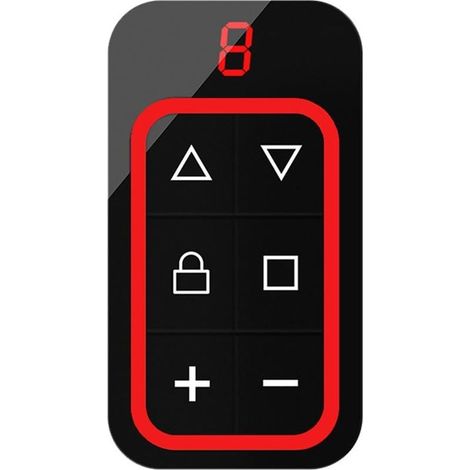 Duplicateur de porte de garage multi-fréquences à 8 canaux, avec copie et restauration de code, pour fixe, apprentissage et roulement des codes pour ouvre-porte (rouge) (1/5)