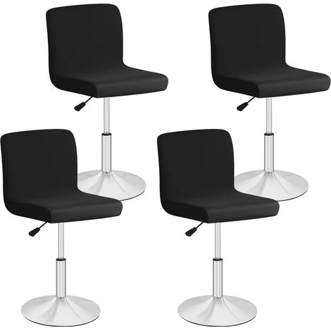 Set di 4 fodere per sgabelli da bar da sala da pranzo, fodera per sgabello da bar rimovibile e lavabile, fodera elasticizzata per sgabello da bar girevole (nero)