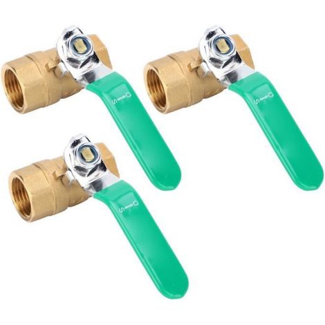 Vanne À Bille - Filetage Femelle G1/2 Pouces - Pour Tuyauterie Eau Froide Chaude Gaz Solaire - 3 Pièces (1/3)