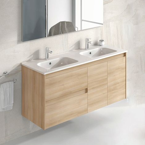 ROYO ALFA Mueble de Baño con Lavabo 120 cm Color Roble Nórdico - ref: C0073392 (1/2)